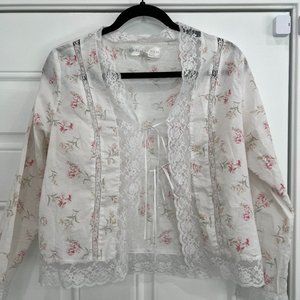 Eileen West Floral Lace Top